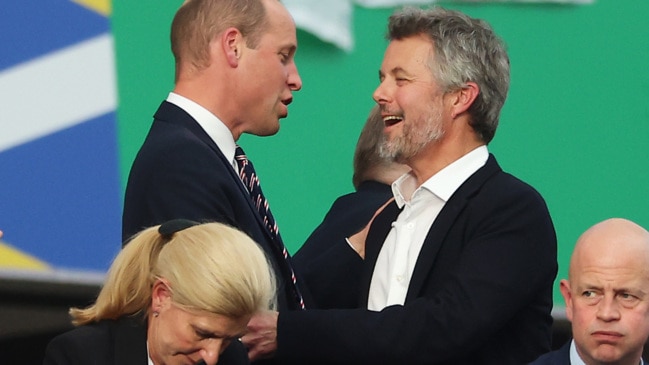 Prince William and King Frederik unite at footy match
