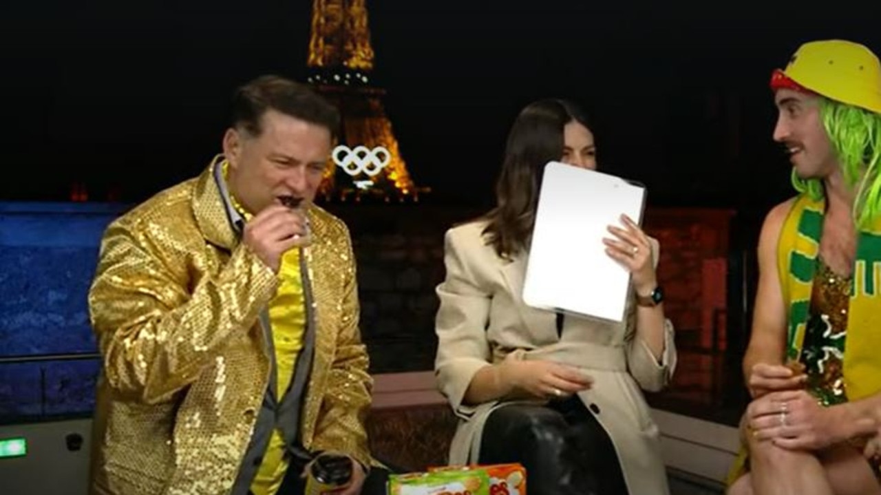 Karl Stefanovic, in Paris covering the 2024 Olympics, took to the streets on Thursday’s program to convince people to dip Tim Tams in Vegemite.