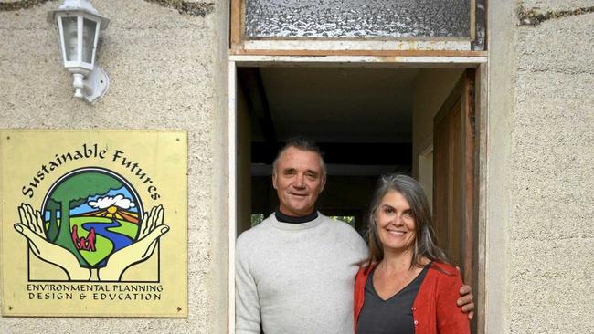 FRIENDS OF THE EARTH: Peter Cuming and Dr Elizabeth Bragg at their home, which is partly made from hemp. Picture: Caitlan Charles