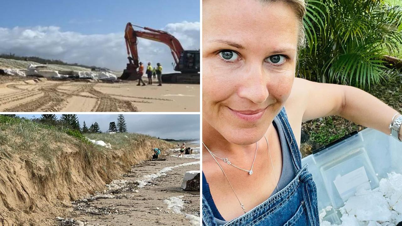 Alison Foley is encouraging residents to help clean up the polystyrene spill at Sunshine Coast beaches.