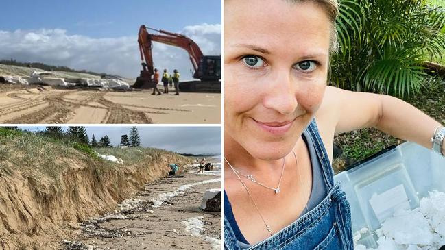 Alison Foley is encouraging residents to help clean up the polystyrene spill at Sunshine Coast beaches.