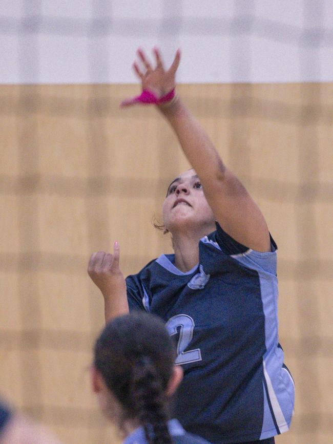 Woodroffe SHS V Iona College in the Australian Volleyball Schools Cup is being played at the Gold Coast Sports and Leisure Centre in Carrara. Picture: Glenn Campbell