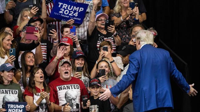 Donald Trump at a campaign rally in Rapid City, South Dakota, in September. Picture: AFP