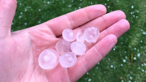 Hail fell in the Rockhampton CBD on Wednesday afternoon. Picture: The Morning Bulletin