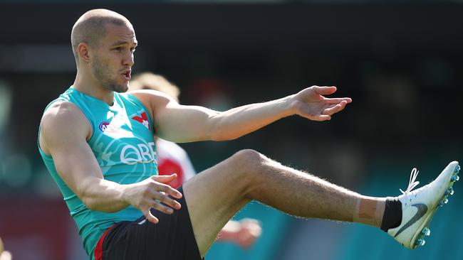 Sam Reid missed nearly all of the 2018 season but was close to returning during the Swans’ elimination final. Picture: Phil Hillyard