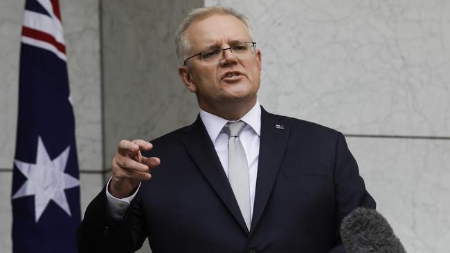 Prime Minister Scott Morrison on Friday. Picture: Sean Davey