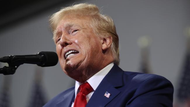 Former president Donald Trump speaks to supporters at a rally. Picture: Spencer Platt/Getty Images/AFP