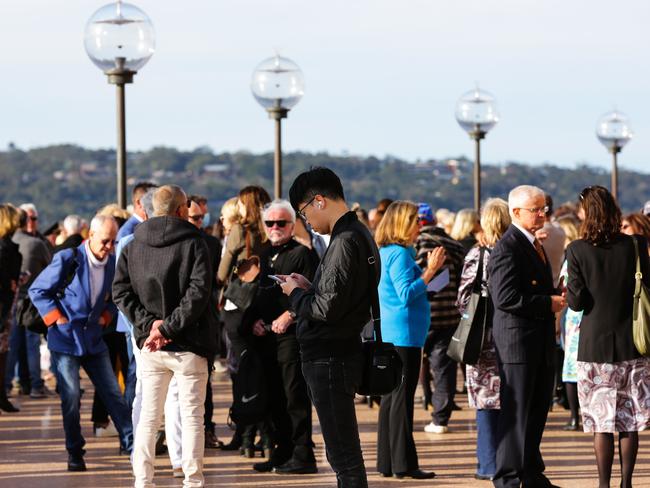 SYDNEY, AUSTRALIA -JULY 22 2020; Crowds gather on the Sydney Opera House showing signs of  complacency with social distancing, in Sydney, Australia on JULY 22 2020. Photo: NCA Newswire/ Gaye Gerard