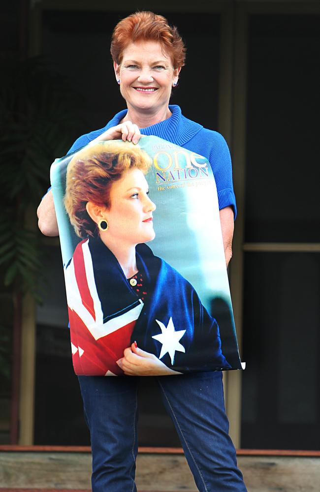 New tilt ... Pauline Hanson at her home in Coleyville today after announcing her latest bid to re-enter politics. Picture: Annette Dew