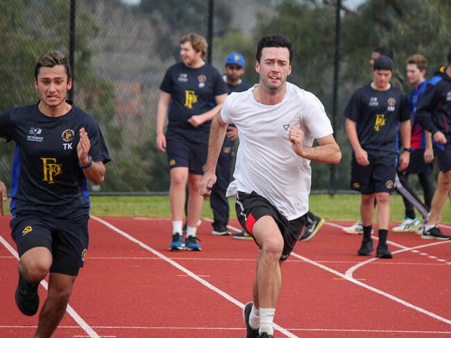 Patrick Jackson strides out at Heat training. Picture: Frankston Peninsula Cricket Club