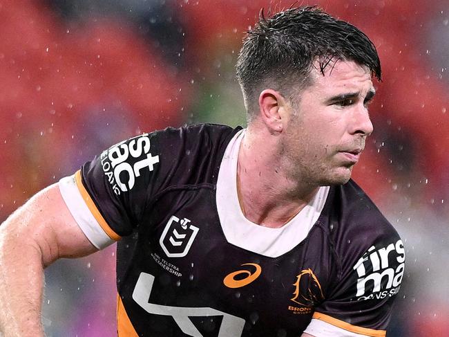 BRISBANE, AUSTRALIA - APRIL 20: Jock Madden of the Broncos in action during the round seven NRL match between the Brisbane Broncos and Canberra Raiders at Suncorp Stadium, on April 20, 2024, in Brisbane, Australia. (Photo by Bradley Kanaris/Getty Images)