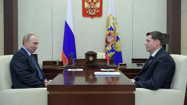 Vladimir Putin meets with Mordashov in Moscow in 2018. Picture: Getty