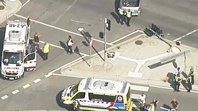 Eight people, including seven children, have been hurt in a hit-run. Picture: Nine News