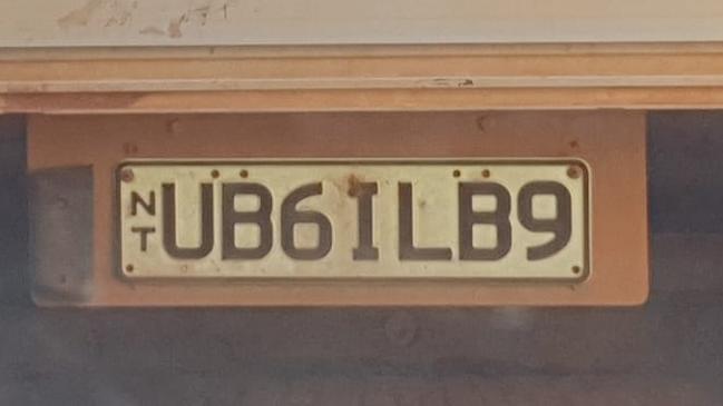 NT funny number plate, UB6ILB9. Picture: Facebook / Kelly Browne