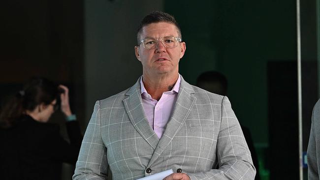 Brent Luke Simpson leaves the Magistrates Court building in Brisbane on June 7, 2024. Picture: Lyndon Mechielsen/Courier Mail