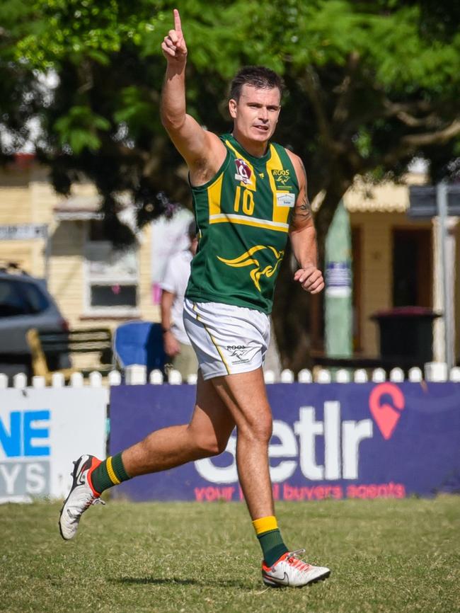 Maroochydore Roos forward Mitch Scholard in action. Picture: Highflyer Images.