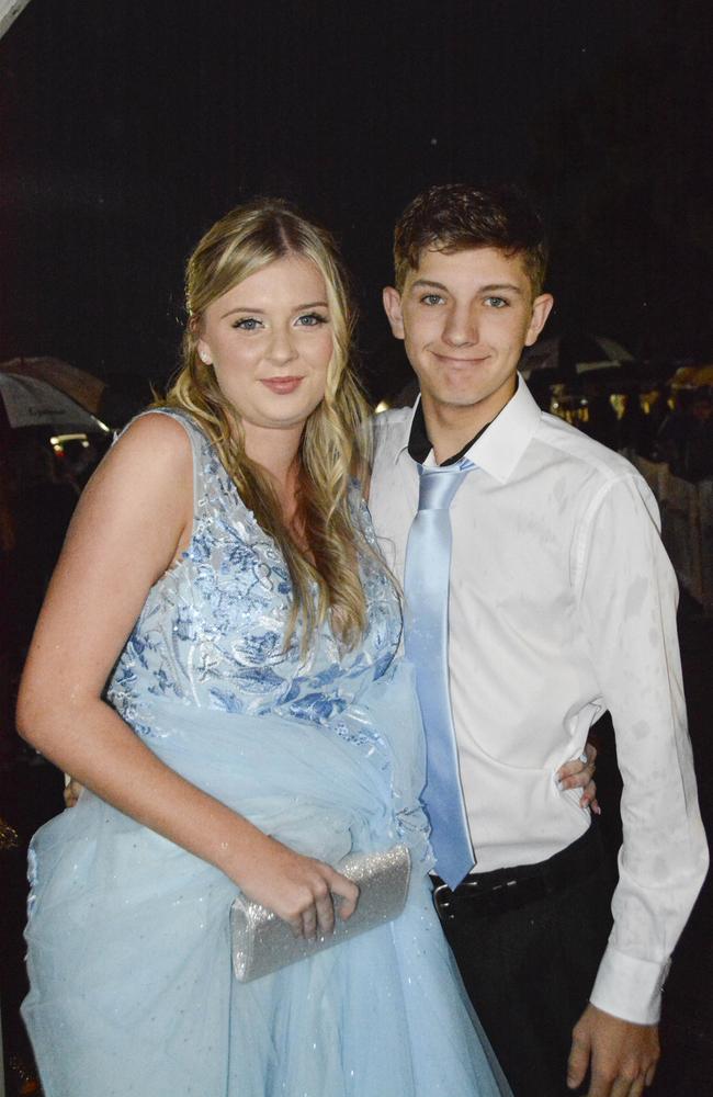 Graduate Mia James and partner Dominic D'Arcy at Wilsonton State High School formal at Clifford Park Racecourse, Wednesday, November 13, 2024. Picture: Tom Gillespie