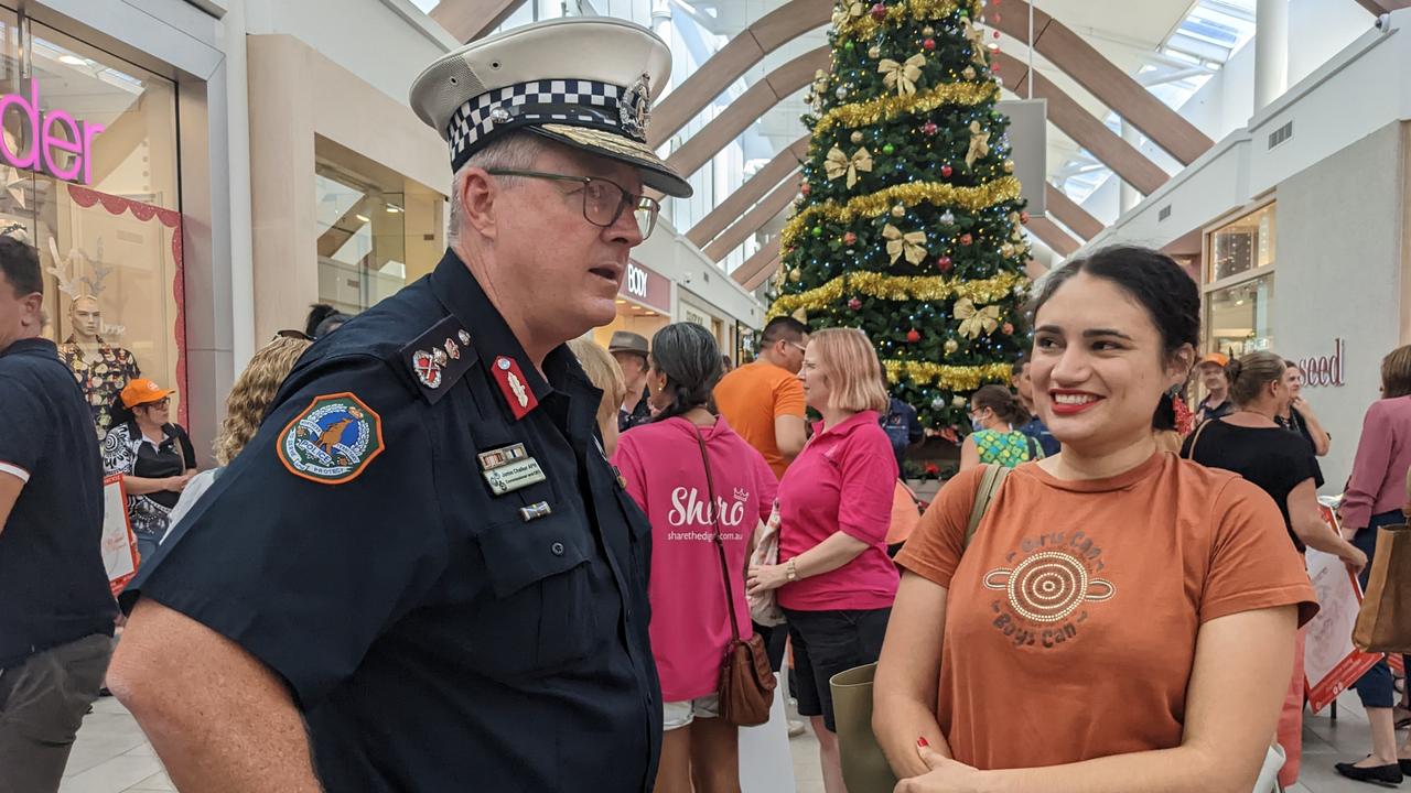 NT Police Commissioner Jamie Chalker and Equality and Inclusion Minister Lauren Moss discussed family and domestic violence in the NT. Picture: Zizi Averill