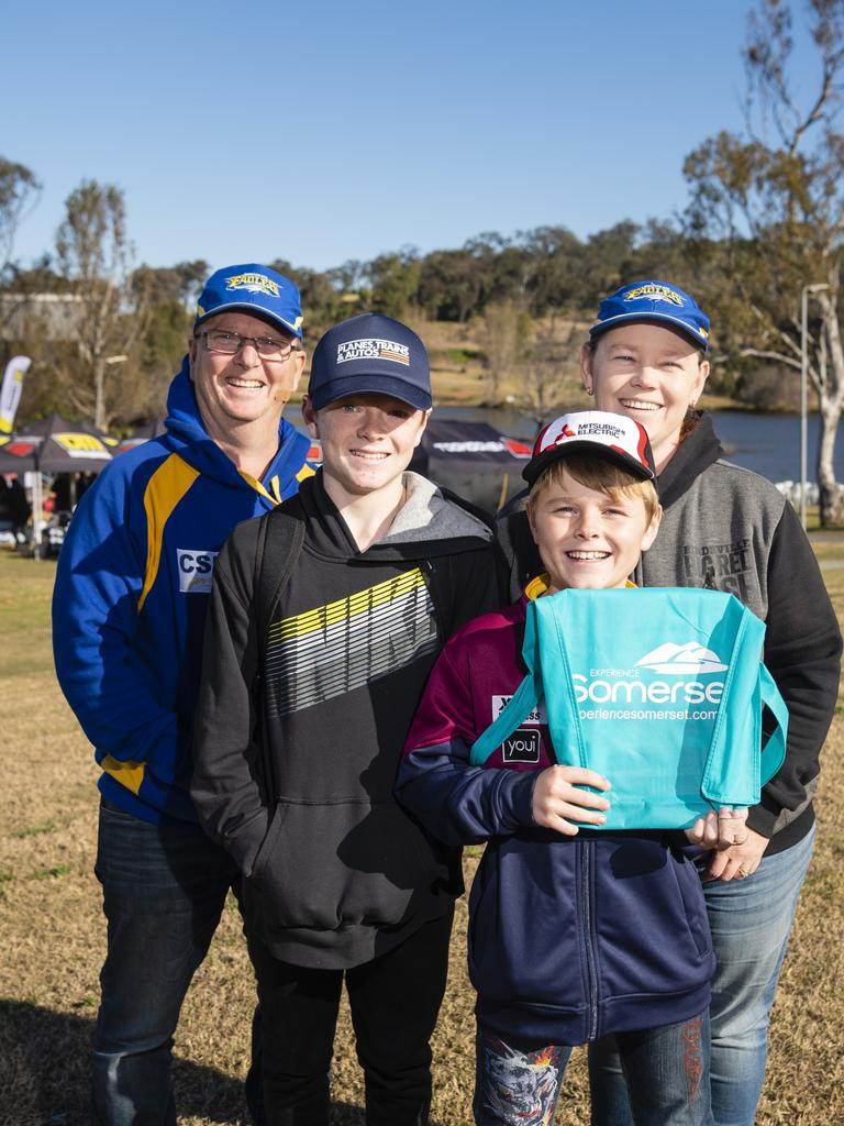 At the Queensland Outdoor Adventure Expo are (from left) Shannon, Michael, Josh and Kylie O'Toole at the Toowoomba Showgrounds, Saturday, July 30, 2022. Picture: Kevin Farmer