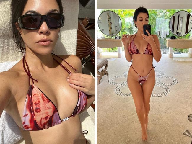 Kourtney flaunts fit figure in tiny bikini