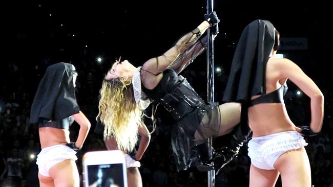Choreographed to the millisecond: Madonna on stage in Melbourne. (Pic: Adrian Prosen)