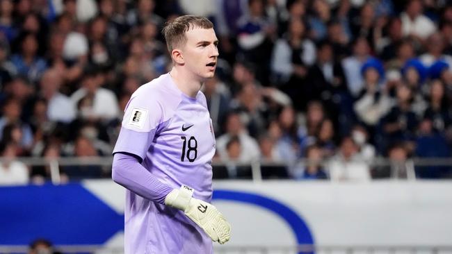 Joe Gauci has taken over from Mat Ryan as the Socceroos’ first-choice goalkeeper. Picture: Koji Watanabe/Getty Images