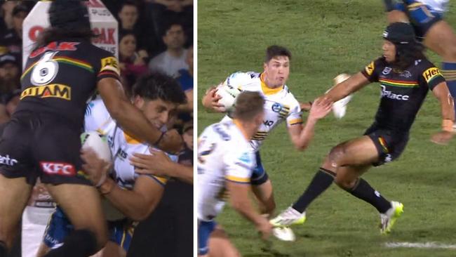 Jarome Luai was living dangerously. Photo: Fox Sports