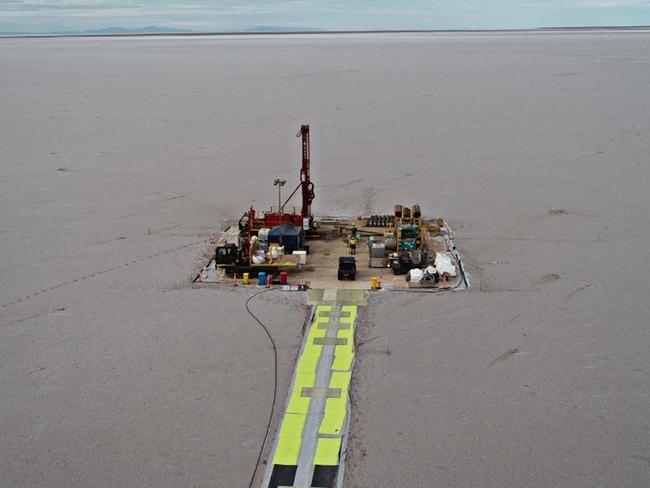 The exploration drill searching for deposits of  iron oxide copper-gold mineralisation in the northern portion of LakeTorrens, as part of Lake Torrens Murdie Exploration Program