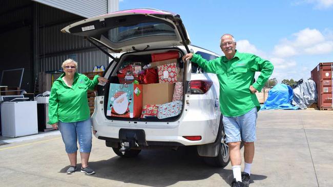 SANTAS HELPERS: Local Drought Angels volunteers Chris and Dean Barnett have already clocked up over 33000km delivering much-needed Christmas care packages to Aussie farmers in need.