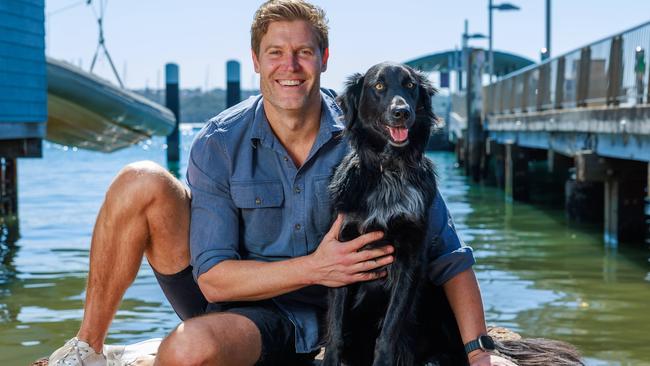 A con artist posing as TV Vet Chris Brown, pictured with his dog, Buzzy, staged a two year romance hoax which saw British fan Lisa Nock hand over her life savings Picture: Justin Lloyd.