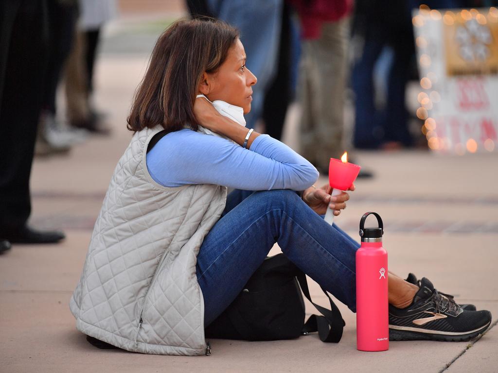 Jacqueline Torres attends a vigil held to honour cinematographer Halyna Hutchins at Albuquerque Civic Plaza on October 23. Picture: Sam Wasson/Getty Images