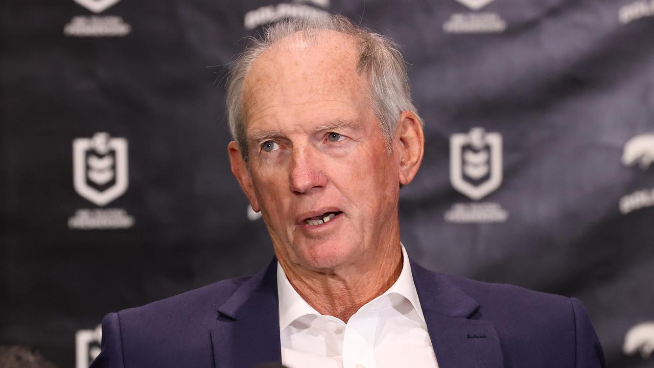 Dolphins coach Wayne Bennett isn’t hitting the panic button after missing out on Kalyn Ponga. Picture: Liam Kidston