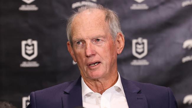 Dolphins coach Wayne Bennett isn’t hitting the panic button after missing out on Kalyn Ponga. Picture: Liam Kidston