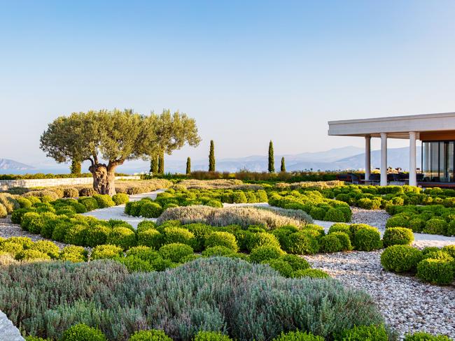 EMBARGO FOR TWAM 30 MAR 2024. FEE MAY APPLY. Visionary: Gardens and Landscapes for our Future (Hardie Grant, $70), photos by Australian garden photographer Claire Takacs. Greek Gardens, Designer Doxiadis+, Athens, Greece.