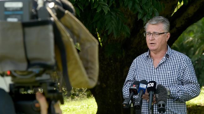 Mundingburra MP Les Walker fronts the media at Soroptimist Park. Picture: Evan Morgan