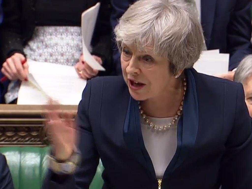 Final pitch...Theresa May in the House of Commons.