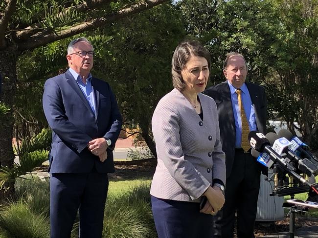 NSW Premier Gladys Berejiklian Dominic Perrottet Brad Hazzard Gareth Ward Shelley Hancock med rel - $700 million for Shellharbour Hospital. Pic Madeline Crittenden