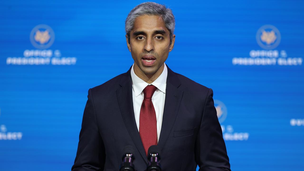 Dr. Vivek Murthy wants to insert warning labels on social media platforms. Picture: Chip Somodevilla/Getty Images/AFP