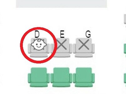Japan Airlines lets passengers know when children are sitting.
