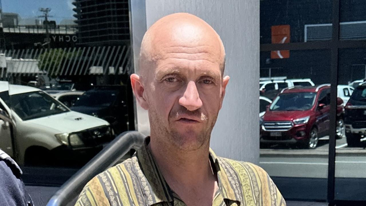 Dale Hipper being marched to the Maroochydore Watch-house after being jailed in Maroochydore Magistrates Court on Friday. Picture: Sam Turner