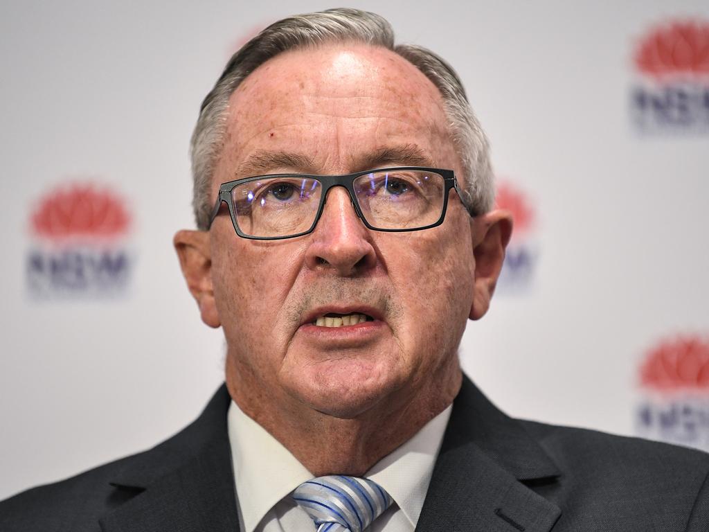 NSW Minister for Heath Brad Hazzard speaking at a press conference providing an update on the current state of coronavirus in NSW. Picture: James Gourley/AAP