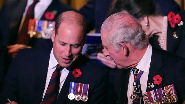 Prince William and his dad King Charles III. Picture: AFP.