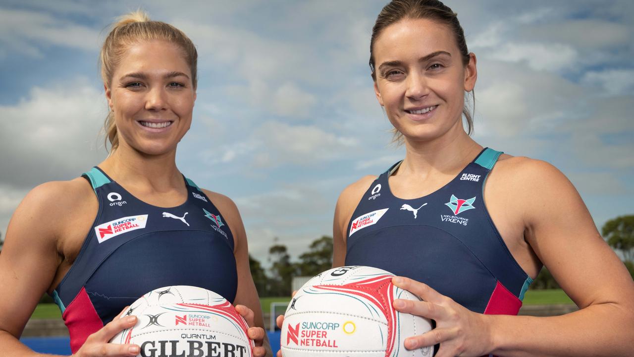 Vixens players Kate Moloney and Liz Watson will pair up again in the Diamonds team. Pictures: Tony Gough