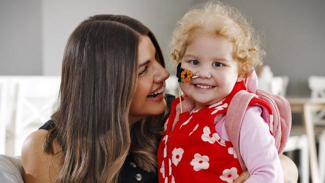 Laura Clark paid tribute to the multidisplinary medical team that has been treating her three-year-old daughter Lola for leukaemia. Picture: Sam Ruttyn