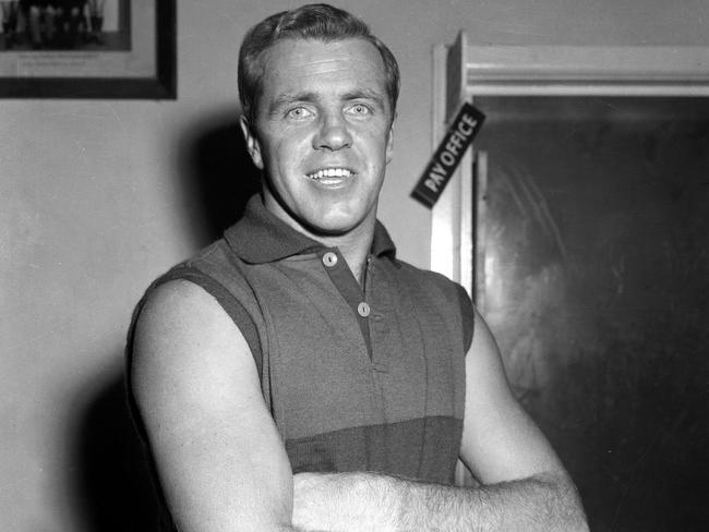 Footscray legend Ted Whitten in 1964. Picture: HWT archival negative