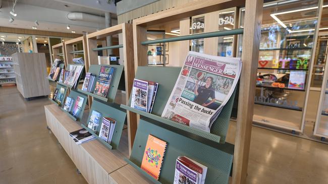 Mobile book stands have been spaced throughout the Salisbury Community Hub. Picture: Tricia Watkinson