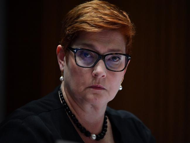 Minister for Foreign Affairs Marise Payne appears before a Senate Estimates hearing. Picture: AAP