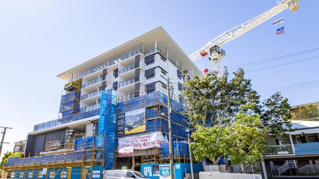 General photograph of cinema and Lato Baia apartments development in Wynnum in September last year. Picture: Richard Walker