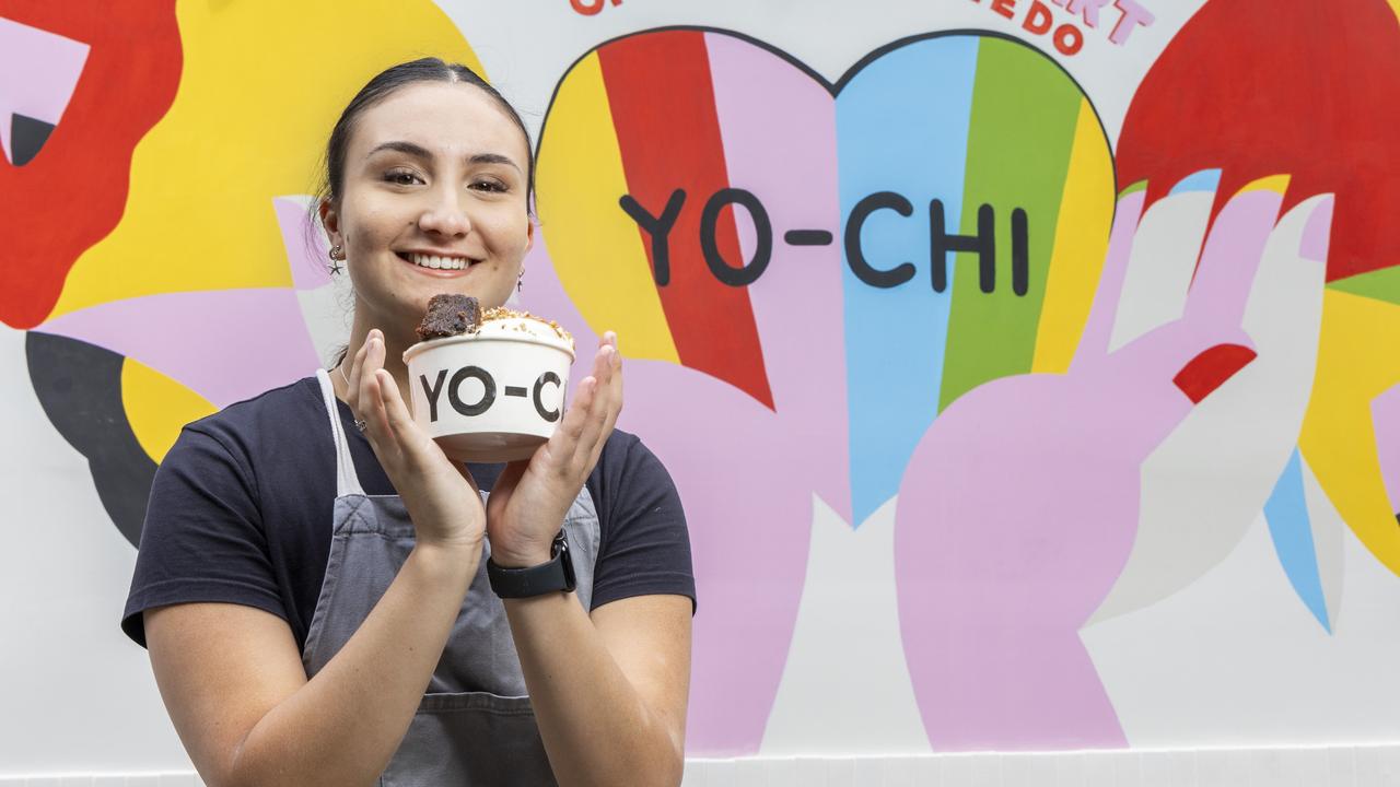 Faith Dela Cruz at Yo-Chi in Westfield Garden City. Picture: Richard Walker