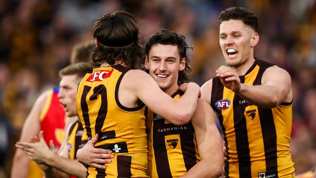 The Hawks are flying. (Photo by Dylan Burns/AFL Photos via Getty Images)